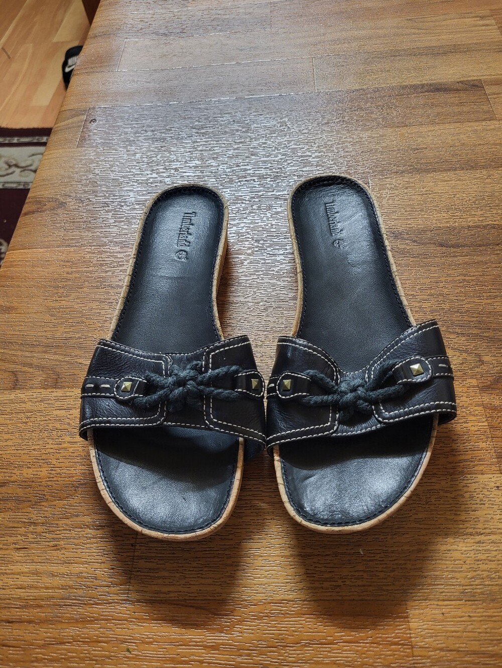 Timberland Women's Black Leather Sandals Size 11M